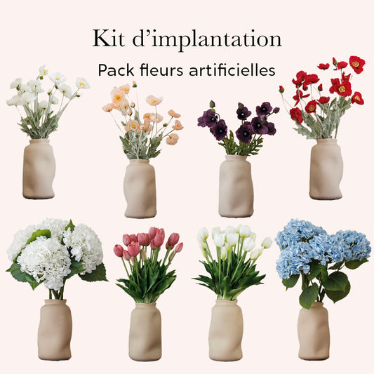 Pack d'implantation fleurs artificielles