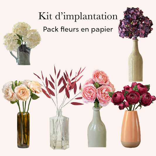 Pack d'implantation fleurs en papier