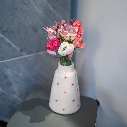 Bouquet de fleurs en papier Gainsbourg, composition artisanale colorée vue de face - Flowrette
