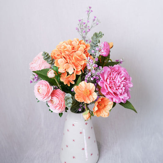 Bouquet de fleurs artificielles Adèle, vue d'ensemble aux teintes douces - Flowrette