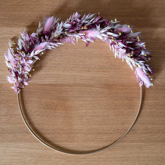Kit DIY couronne murale Java, composition florale vue de face - Flowrette