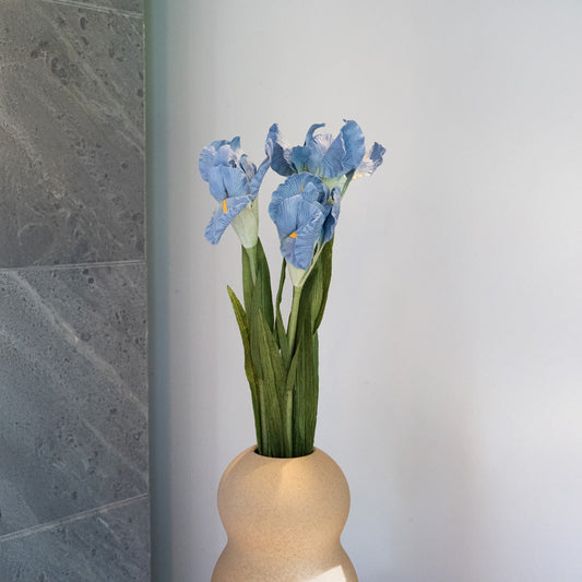 Iris en papier bleu fleur en papier flowrette