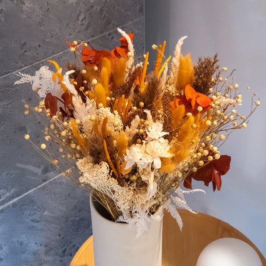 Bouquet de fleurs séchées Théodore, composition automnale aux tons chauds - Flowrette