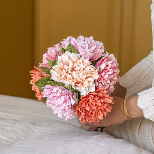 Bouquet Dahlia en fleurs de papier fait main - Flowrette