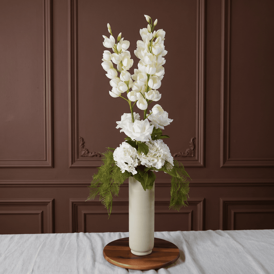 Bouquet de fleurs artificielles Blanche blanc et vert Flowrette