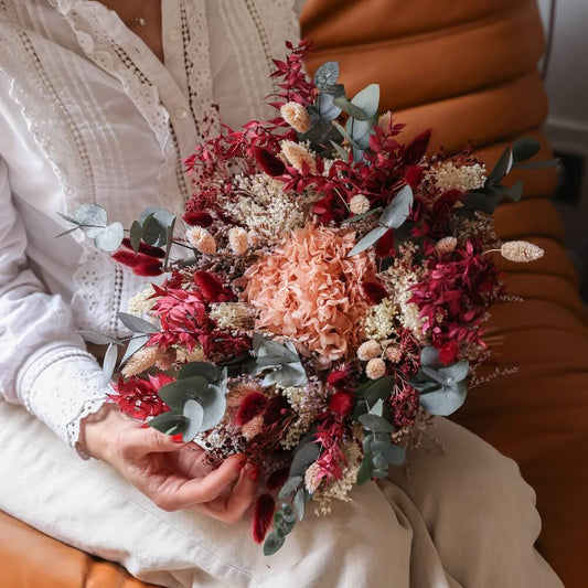 Bouquet Oscar en fleurs séchées et stabilisées, vue de face - Flowrette