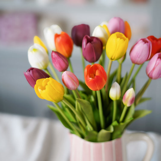 Bouquet de tulipes artificielles Capucine multicolore Flowrette