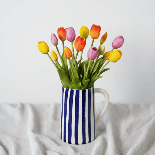 Bouquet de tulipes artificielles Clémentine jaune orange et rose Flowrette
