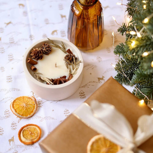 Bougie fleurie Noël