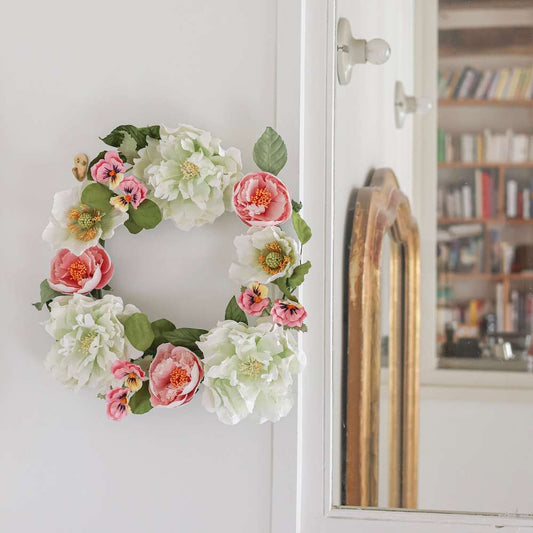 couronne-fleurs-papier-flowrette-rose-verte-blanche