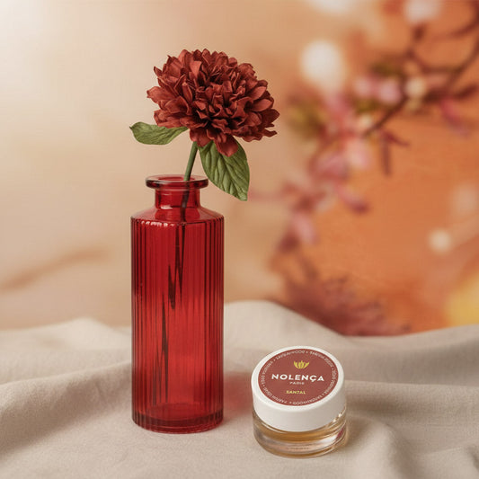 Duo parfumé Santal, coffret bougie et fleurs séchées aux notes boisées - Flowrette