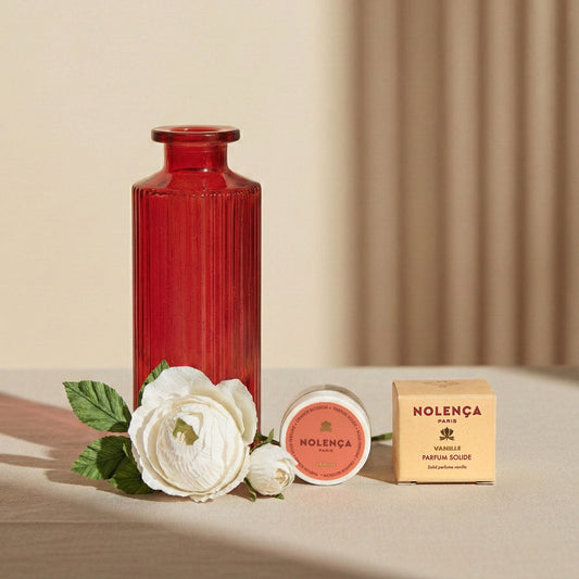 Duo parfumé Vanille, coffret bougie et fleurs séchées aux notes gourmandes - Flowrette