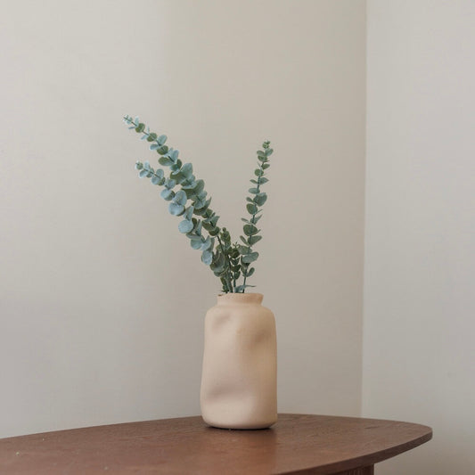 Eucalyptus baby vert artificiel, vue de face feuillage fin réaliste - Flowrette
