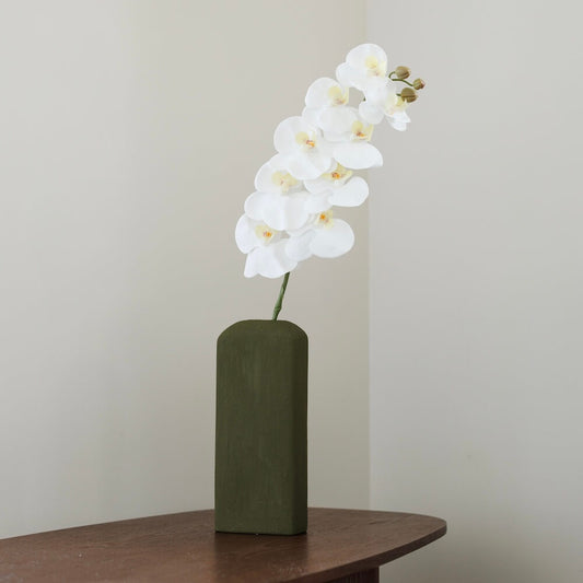 Orchidée blanc artificielle, vue de face pétales élégants réalistes - Flowrette