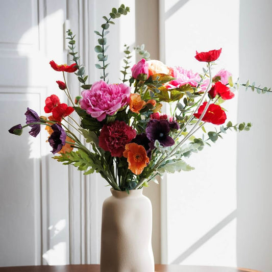 Bouquet de fleurs artificielles Vivienne, vue de face composition romantique - Flowrette