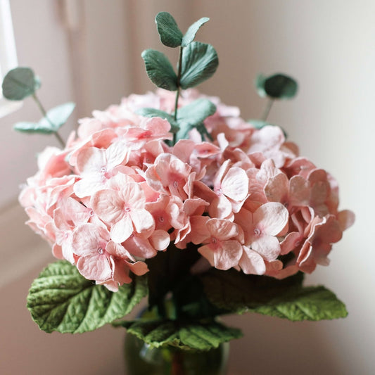 Bouquet en papier hortensia rose, composition florale rose pour mariage - Flowrette
