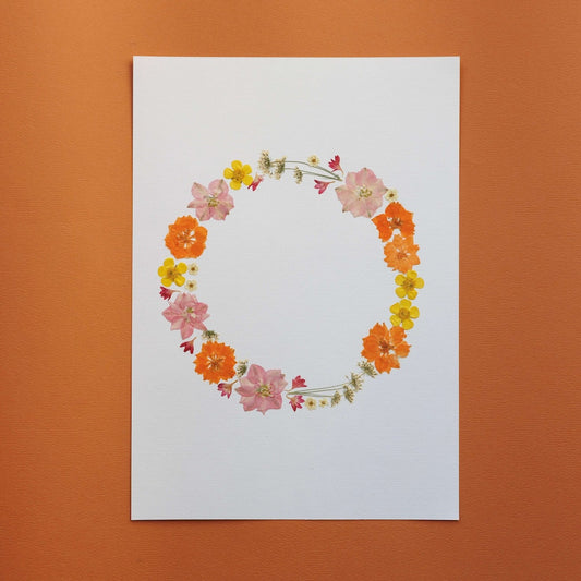 Herbier Sérénade florale A4, cadre fleurs pressées pastel - Flowrette