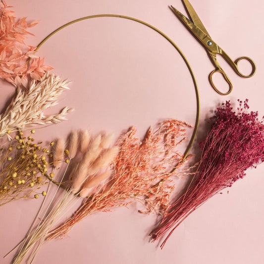Kit DIY couronne murale Java, matériel et fleurs séchées inclus - Flowrette