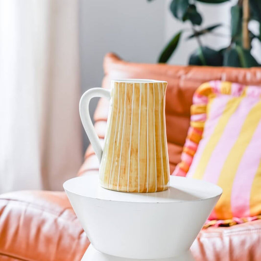 Yellow striped pitcher